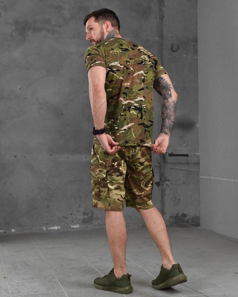 Чоловічий літній тактичний костюм мультикам комплект шорти та футболка 87124 фото