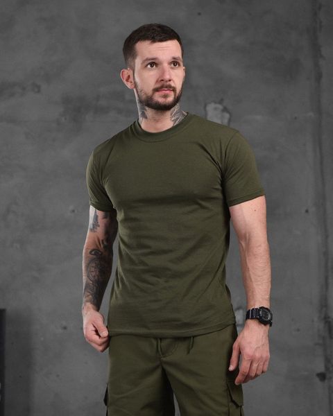 Чоловічий літній тактичний костюм олива комплект шорти та футболки 87126 фото