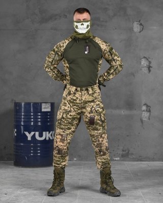 Усиленный тактический костюм пиксель с наколенниками и локтями 85877 фото