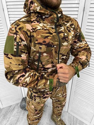Мужской тактический демисезонный костюм софтшелл мультикам на флисе 50784 фото
