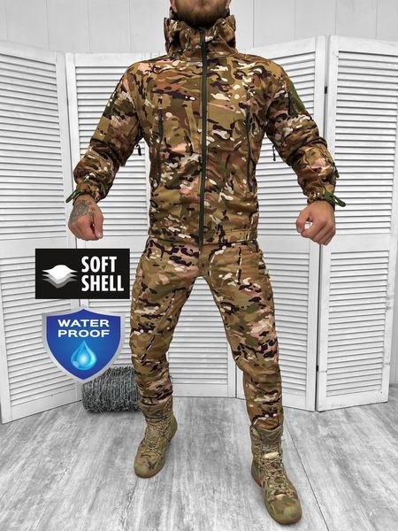 Чоловічий тактичний костюм демісезонний софтшелл мультикам на флісі 50784 фото