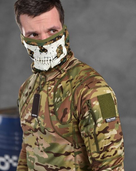 Чоловічий посилений тактичний костюм літній мультикам з наколінниками налокітниками і наплічниками 87182 фото